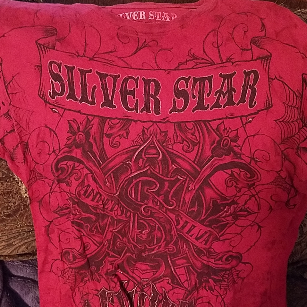 Silver Star Tee Red